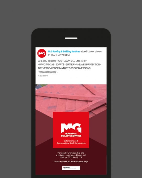 MG Roofing - Instagram example